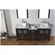 Dior 66" Double Bathroom Vanity Cabinet Set in Espresso