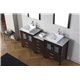 Dior 66" Double Bathroom Vanity Cabinet Set in Espresso