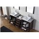 Dior 66" Double Bathroom Vanity Cabinet Set in Espresso