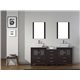 Dior 66" Double Bathroom Vanity Cabinet Set in Espresso