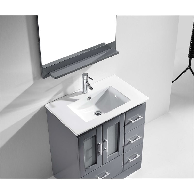 Zola 30 Single Bathroom Vanity Cabinet Set In Grey 