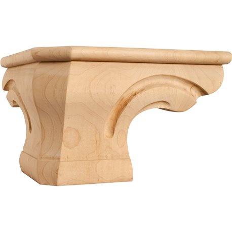 Rounded Pedestal Foot Corner 6-3/4"*6-3/4" x 4-1/2" Species: