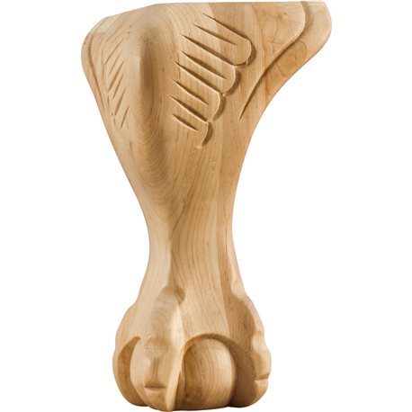 Carved Ball and Claw Leg 4-1/2" x 4-1/2" x 8" Species: Rub