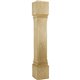 6" Square x 35-1/2" Fluted Corner Modern Wood Post 