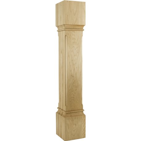 6" Square x 35-1/2" Fluted Corner Modern Wood Post 