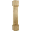 6" Square x 35-1/2" Fluted Corner Modern Wood Post 