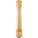 6" Square x 42" Modern Wood Post Species: White Birch 