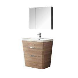 Fresca Milano 32" White Oak Modern Bathroom Vanity w/ Medicine Cabinet