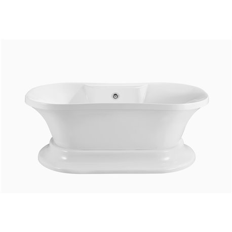 60" Soaking Freestanding Tub With External Drain