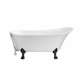 67" Soaking Clawfoot Tub With External Drain