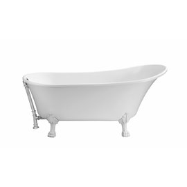 67" Soaking Clawfoot Tub With External Drain