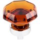 Wine Octagon Crystal Knob 1 3/8" w/ Polished Chrome Base