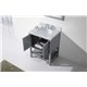 Winterfell 30" Single Bathroom Vanity in Grey with Marble Top and Round Sink with Mirror