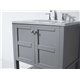 Winterfell 30" Single Bathroom Vanity in Grey with Marble Top and Round Sink with Mirror