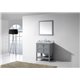 Winterfell 30" Single Bathroom Vanity in Grey with Marble Top and Round Sink with Mirror