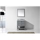 Winterfell 30" Single Bathroom Vanity in Grey with Marble Top and Round Sink with Mirror