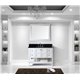 Winterfell 48" Single Bathroom Vanity in White with Black Galaxy Granite Top and Square Sink with Mirror