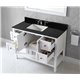 Winterfell 48" Single Bathroom Vanity in White with Black Galaxy Granite Top and Square Sink with Mirror