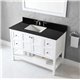 Winterfell 48" Single Bathroom Vanity in White with Black Galaxy Granite Top and Square Sink with Mirror