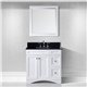 Elise 36" Single Bathroom Vanity in White with Black Galaxy Granite Top and Square Sink with Mirror