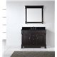 Huntshire 48" Single Bathroom Vanity in Dark Walnut with Black Galaxy Granite Top and Square Sink with Mirror