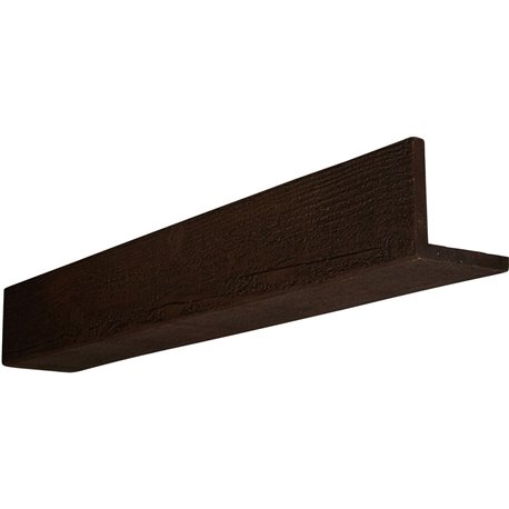 4"W x 4"H x 10'L 2-Sided (L-beam) Rough Sawn Endurathane Faux Wood Ceiling Beam, Espresso Finish